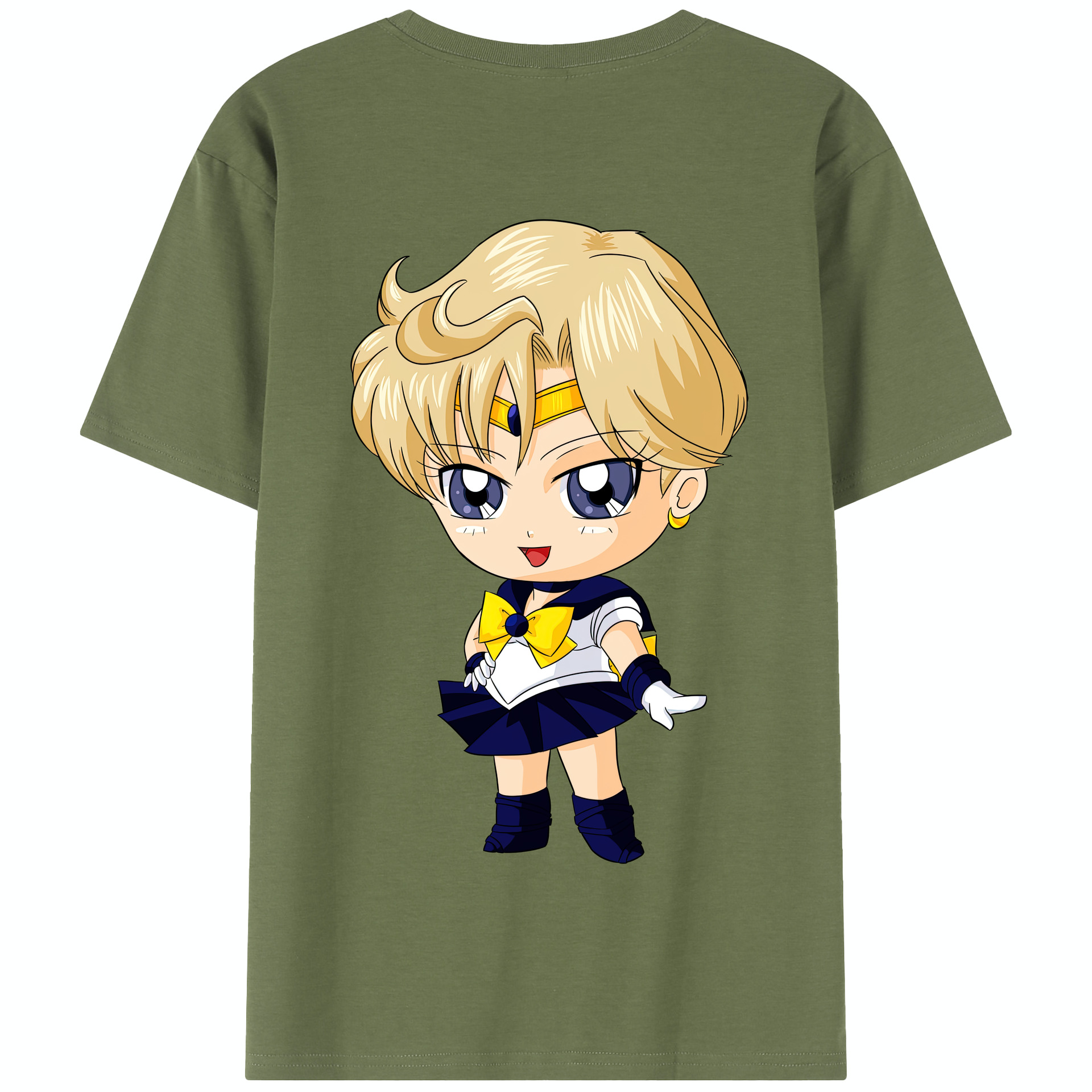 （画像用） 美少女戦士セーラームーン 天王はるか Sailor Moon Tenoh Haruka 綿100％半袖Tシャツ（背面プリント）
